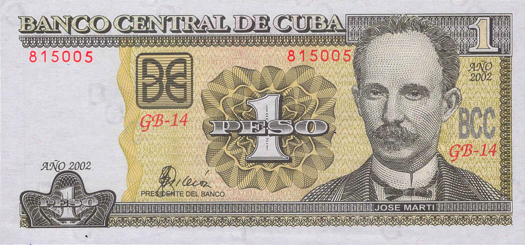 Cuba 1 2002 UNC P-121/b